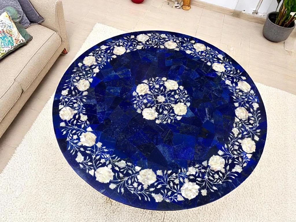 Lapis Marble Round Coffee Table for Home & Office Interior